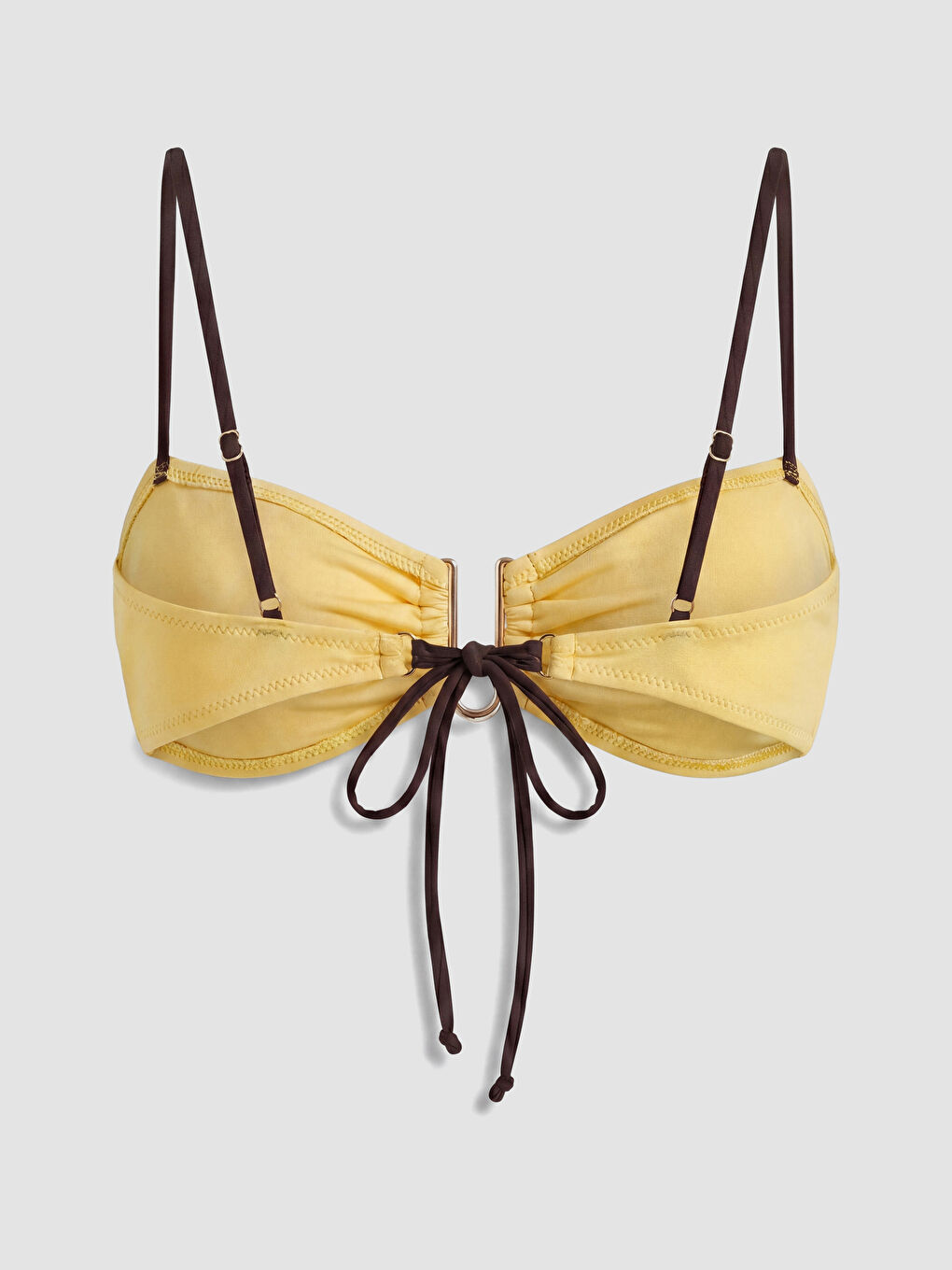 Sarı Ip Askılı Desenli Kadın Bikini Üst-1