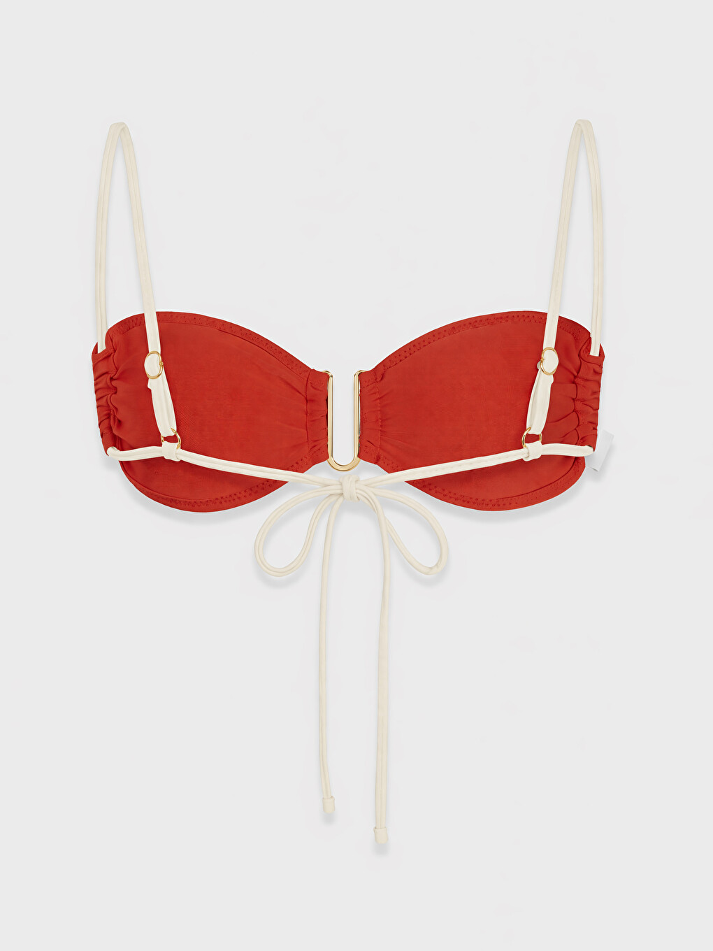 Kahverengi Ip Askılı Desenli Kadın Bikini Üst-2