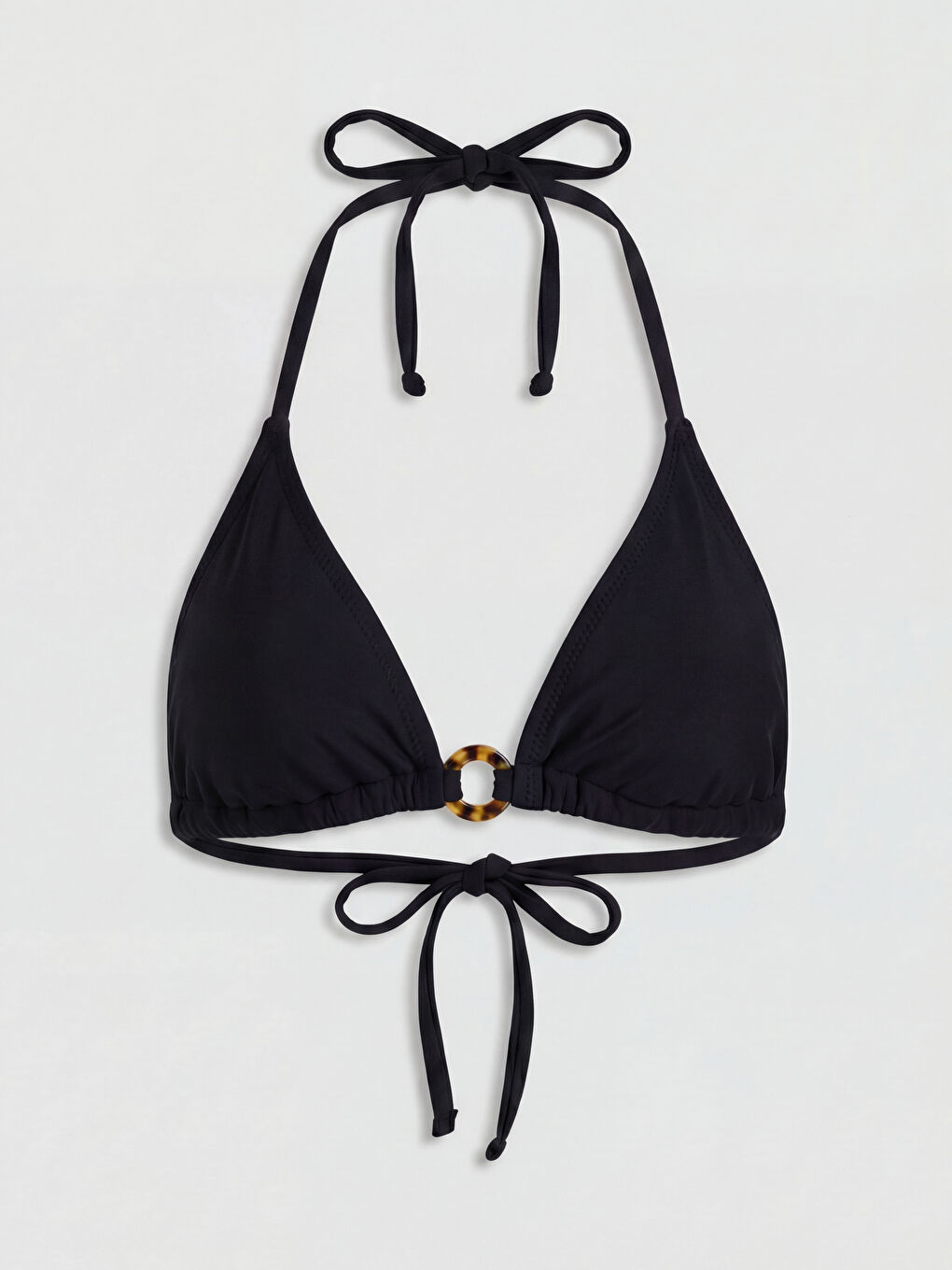 Siyah Boyundan Bağlamalı Kadın Bikini Üstü