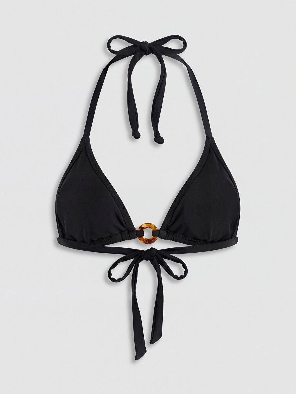 Siyah Boyundan Bağlamalı Kadın Bikini Üstü-1