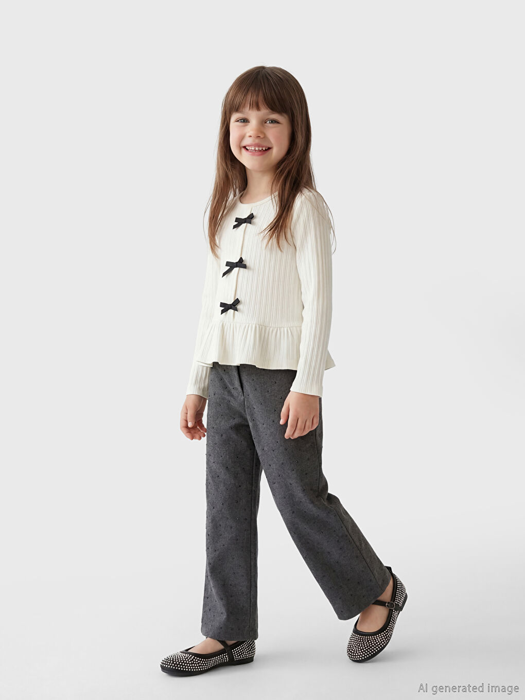 Pantalone za devojčice ukrašene cirkonima