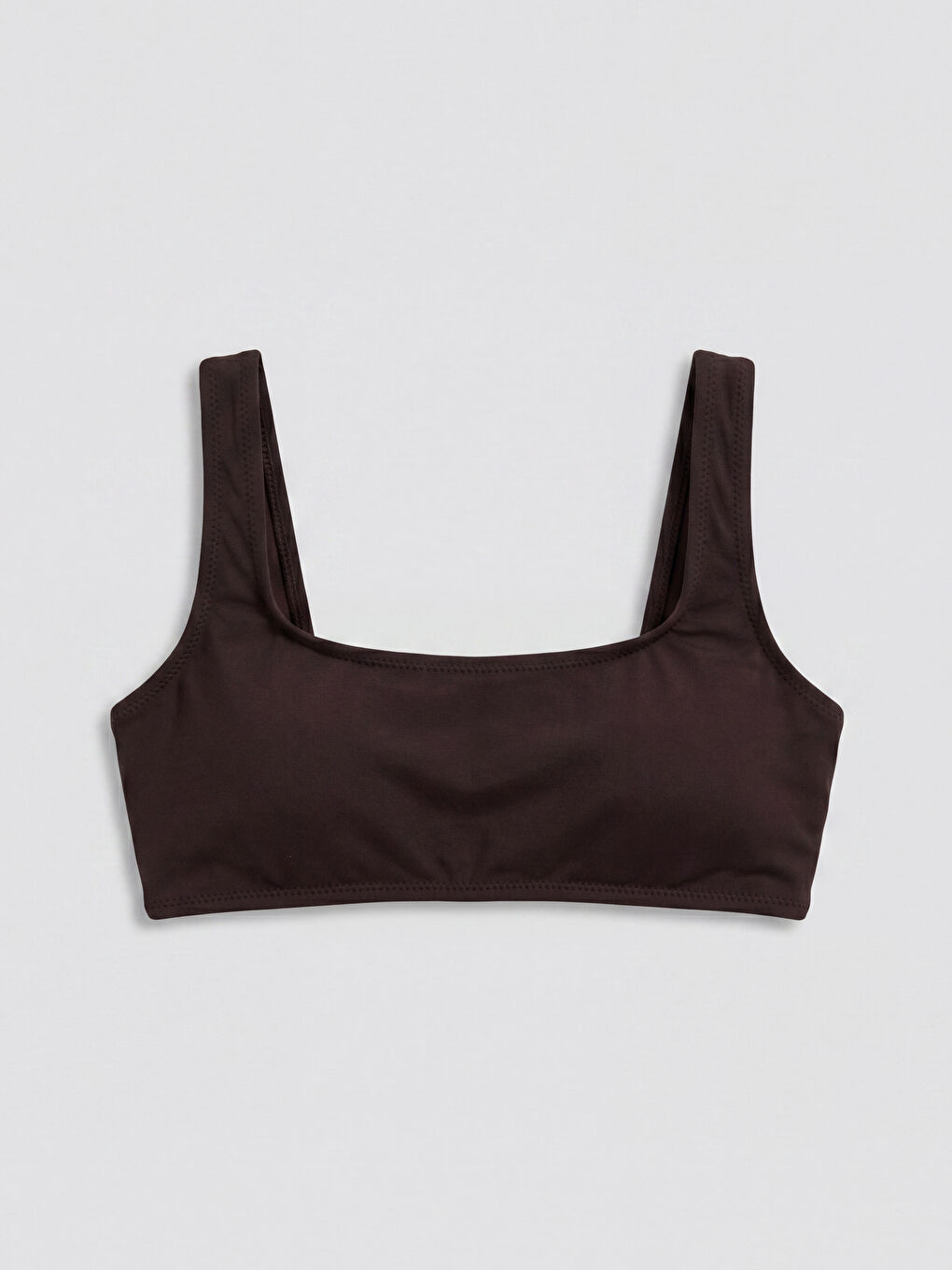 Kahverengi U Yaka Kadın Bikini Üstü