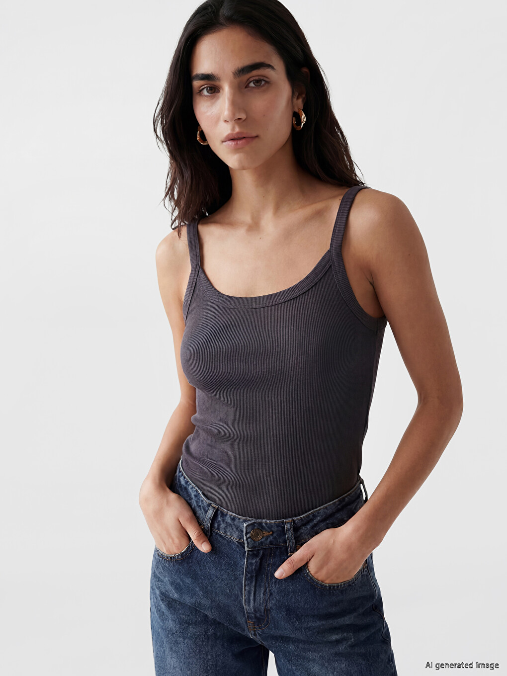 U Neck Strappy Women's Tank Top