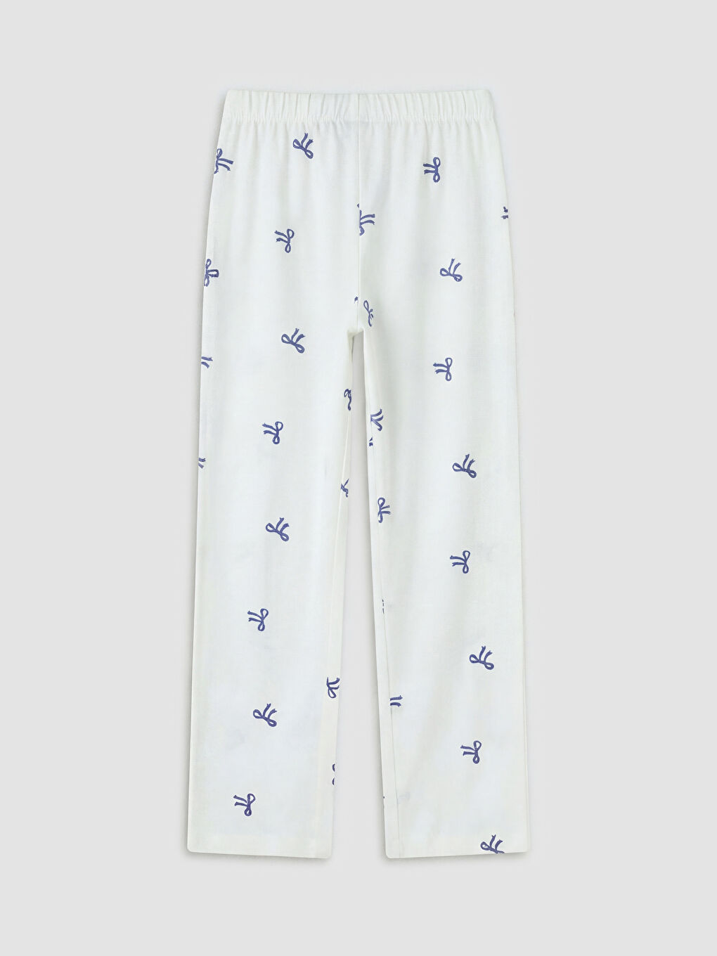 Ekru Fiyonk Baskılı Kız Çocuk Pijama Takımı-4