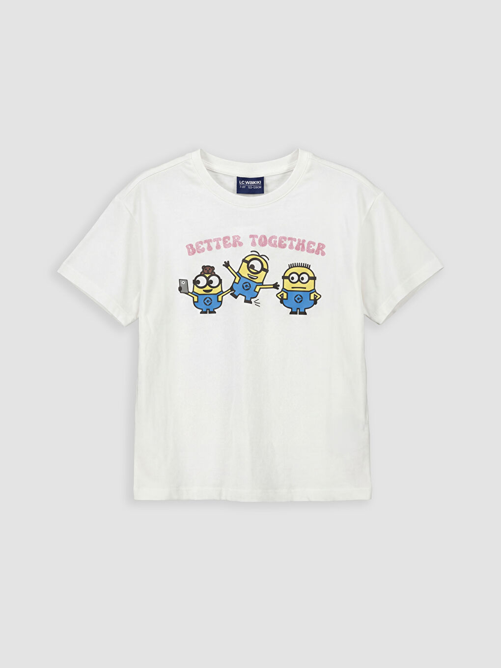 Ekru Minions Baskılı Kız Çocuk Şortlu Pijama Takım-1