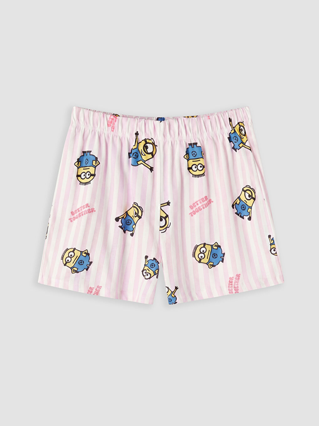 Ekru Minions Baskılı Kız Çocuk Şortlu Pijama Takım-4