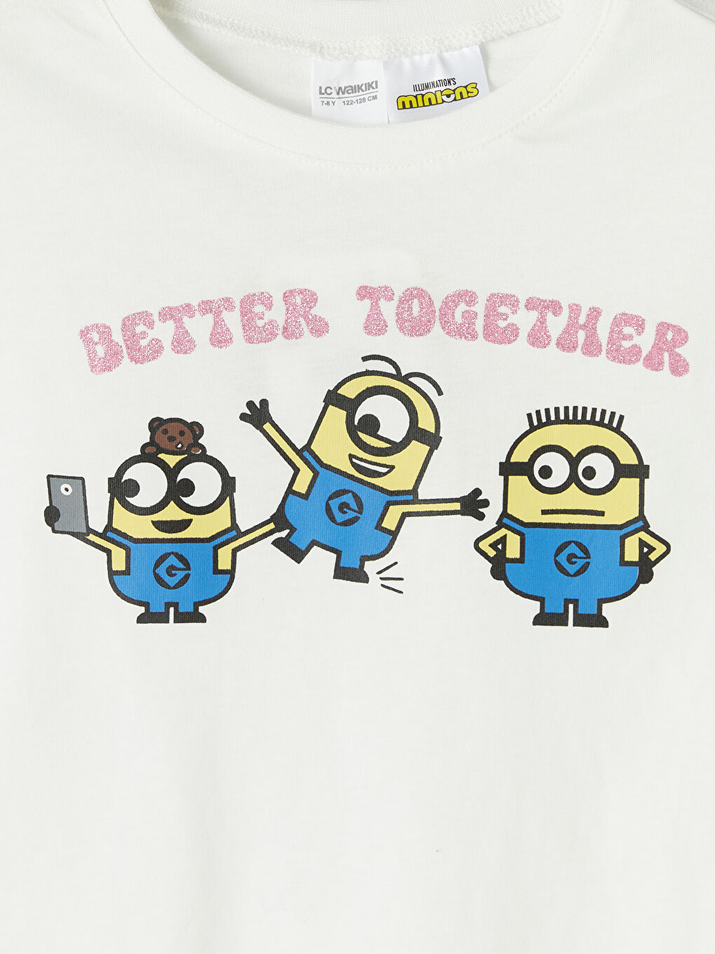 Ekru Minions Baskılı Kız Çocuk Şortlu Pijama Takım-5