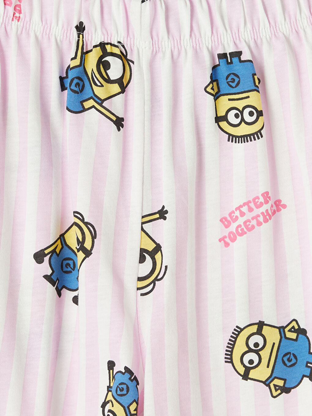 Ekru Minions Baskılı Kız Çocuk Şortlu Pijama Takım-6