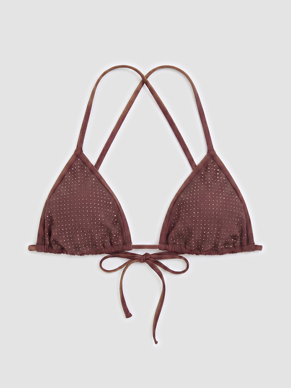 Majë bikini me mbushje të heqshme me gurë dekorativë për femra-1