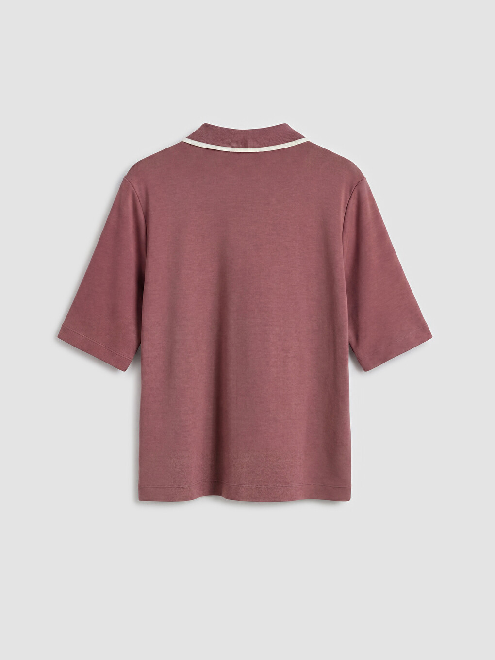Pembe Polo Yaka Soft Touch Kadın Tişört-1