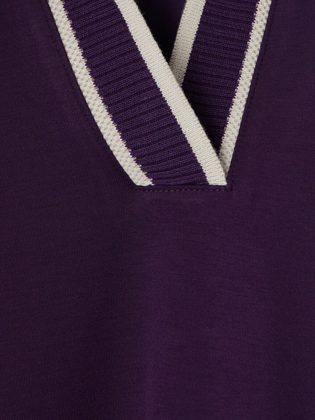 Mor Polo Yaka Soft Touch Kadın Tişört-6