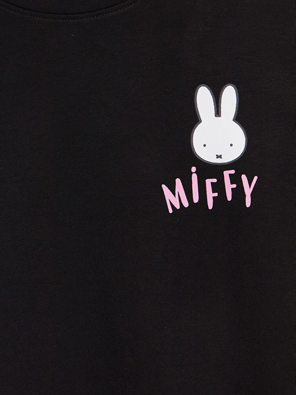 Siyah Miffy Baskılı Kız Çocuk Soft Touch Tişört-2