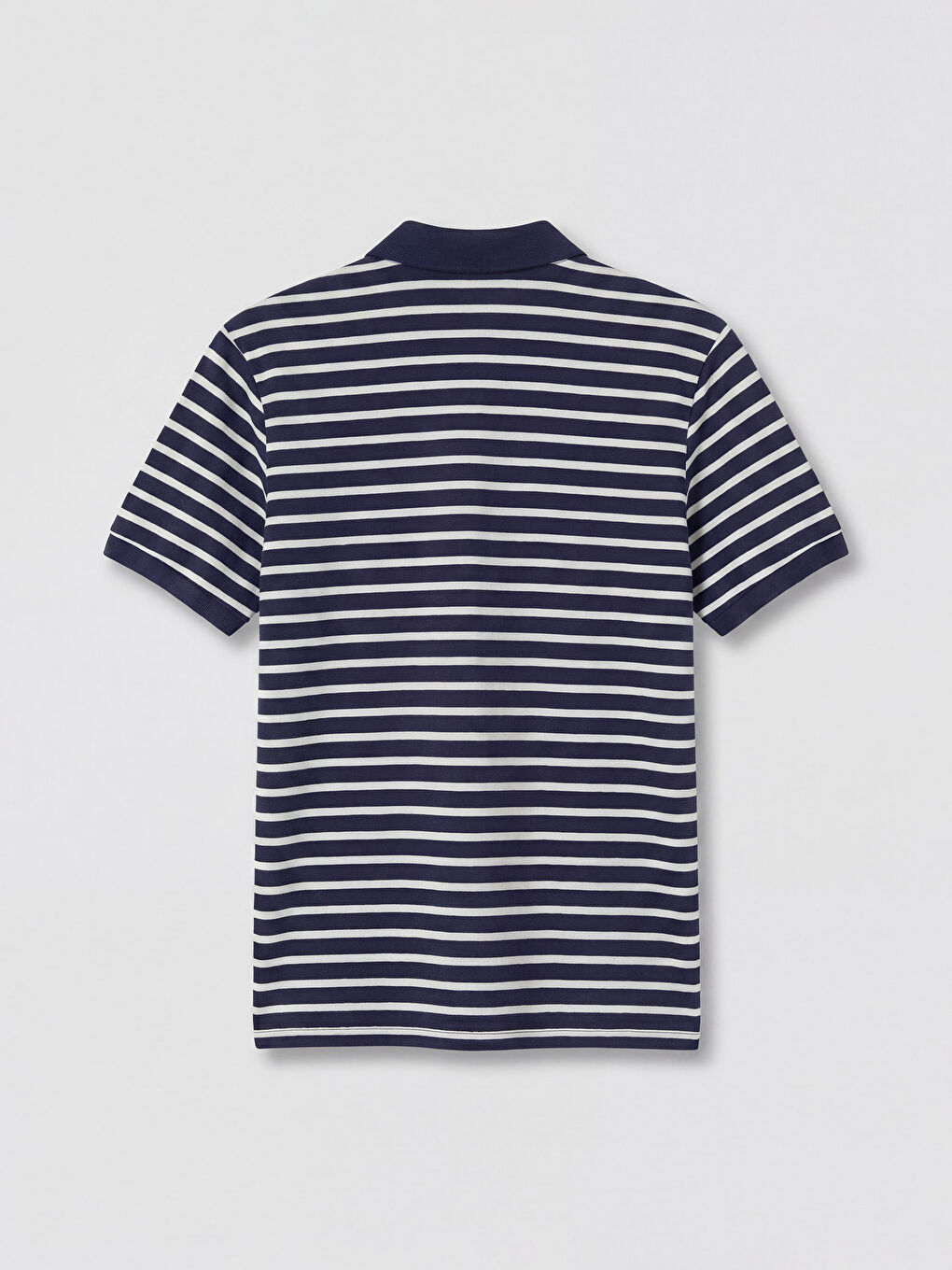 Lacivert Polo Yaka Çizgili Erkek Tişört-5