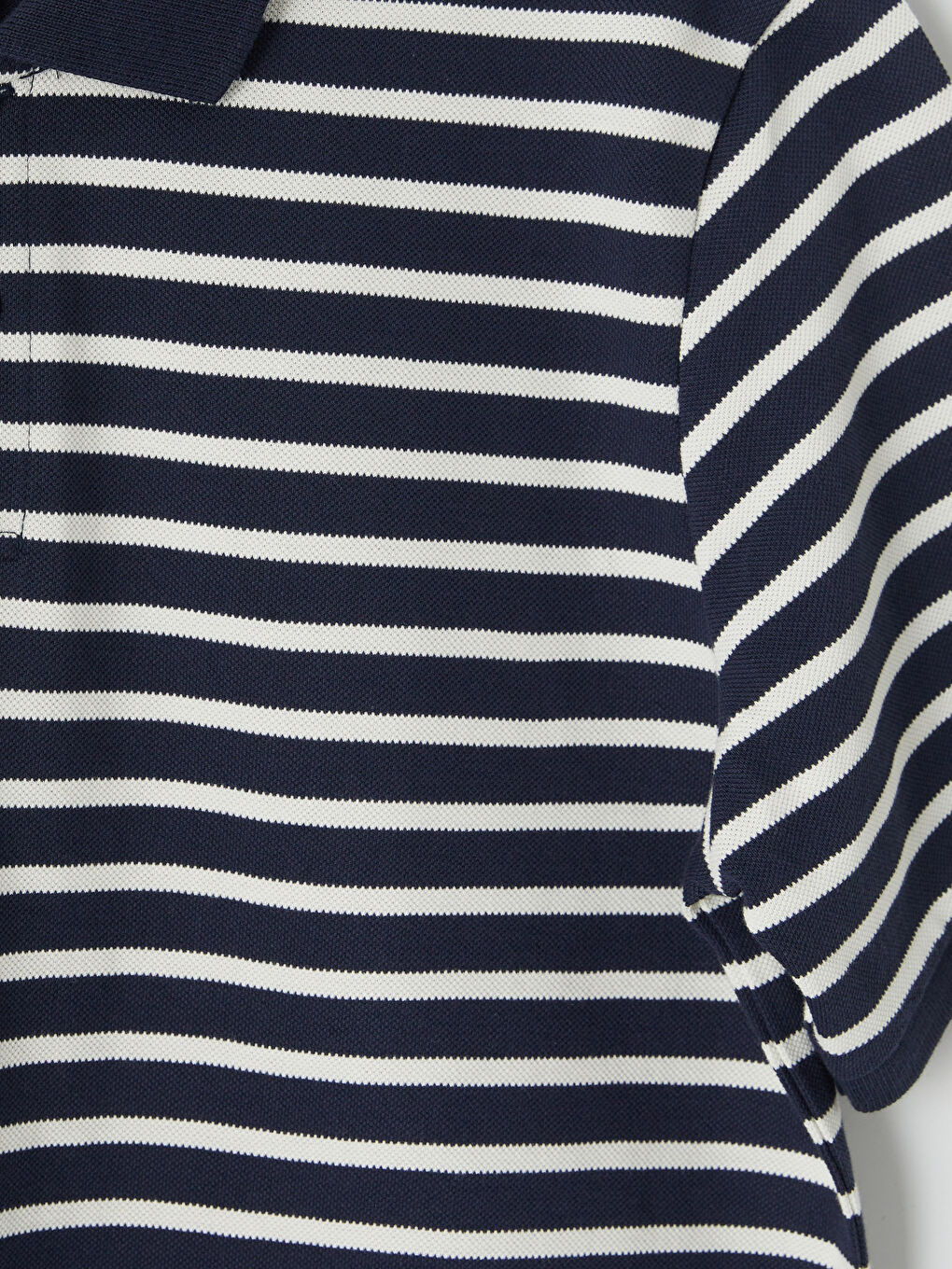 Lacivert Polo Yaka Çizgili Erkek Tişört-6