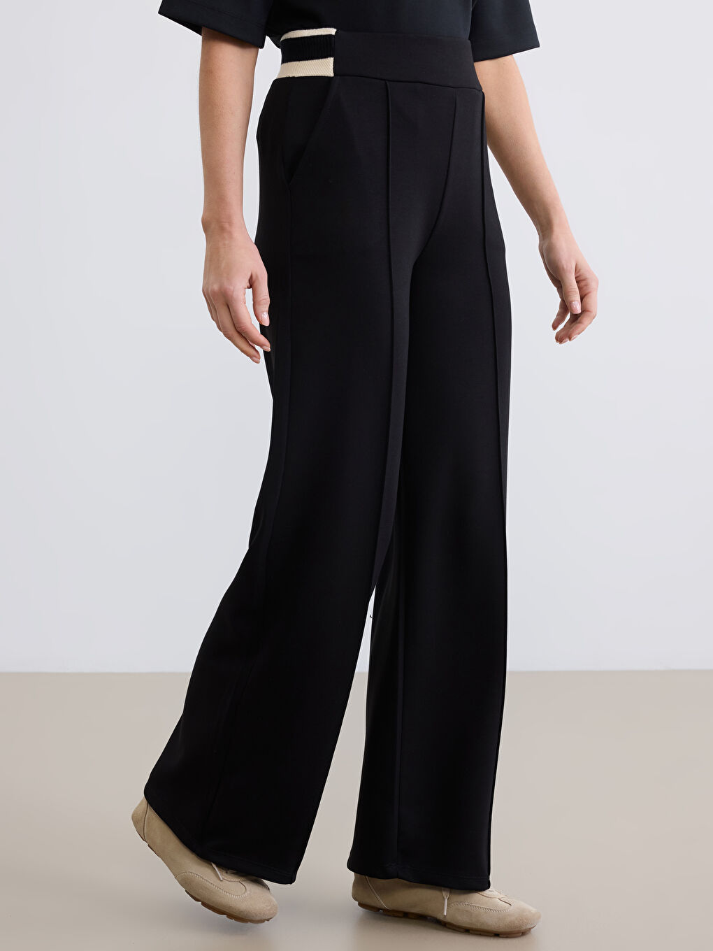 Серпімді белдікті жұмсақ жанасымды әйелдерге арналған спорт шалбары-1