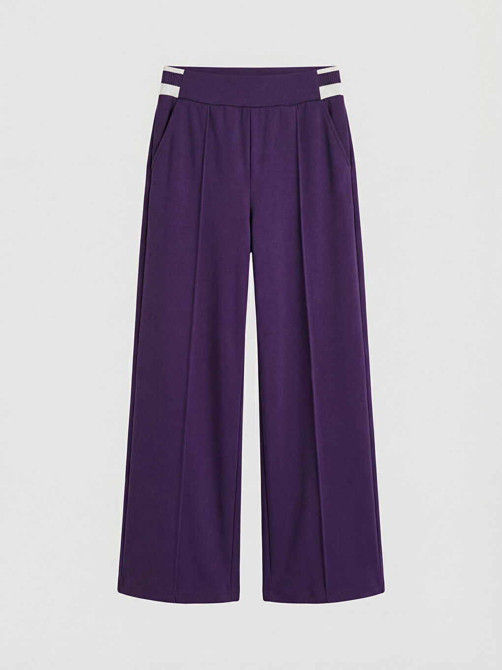 Mor Beli Lastikli Soft Touch Kadın Eşofman Altı