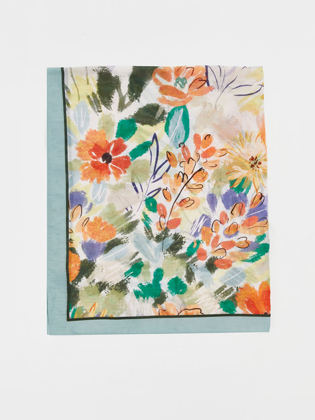 Karışık Çiçekli Kadın Şal-1