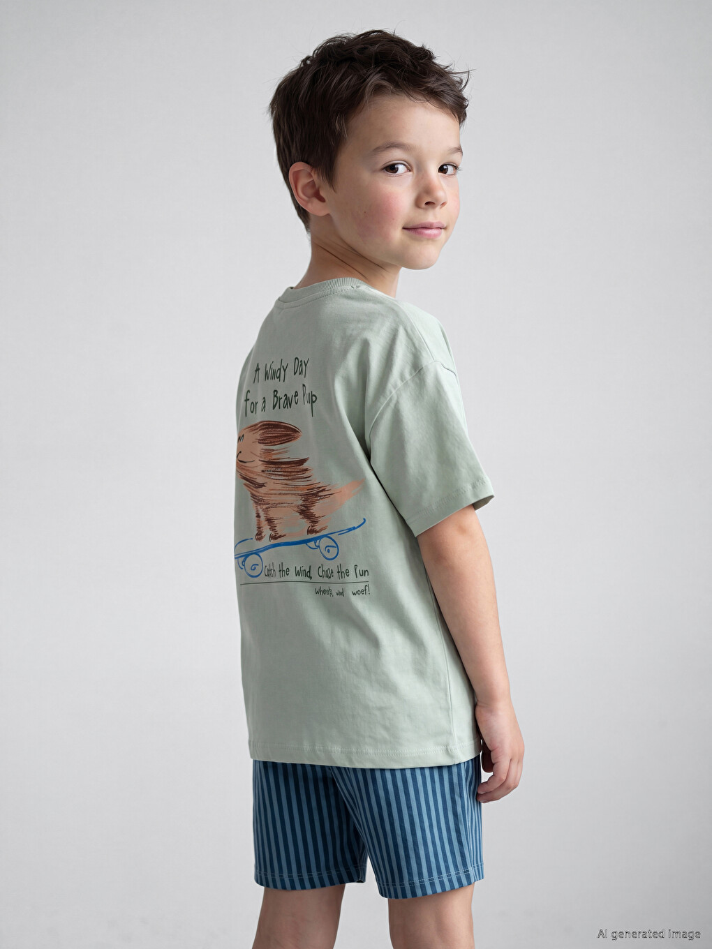 Crew Neck Printed Boys' T-shirt-1