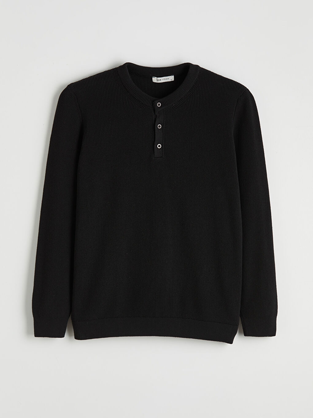 Siyah Bisiklet Yaka Erkek Triko Kazak