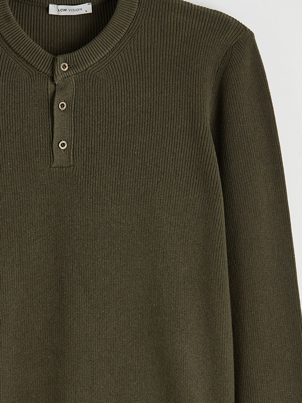 Haki Bisiklet Yaka Erkek Triko Kazak-2