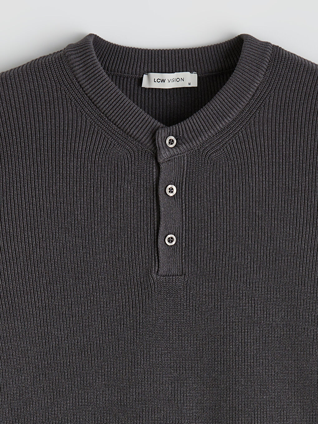 Gri Bisiklet Yaka Erkek Triko Kazak-1