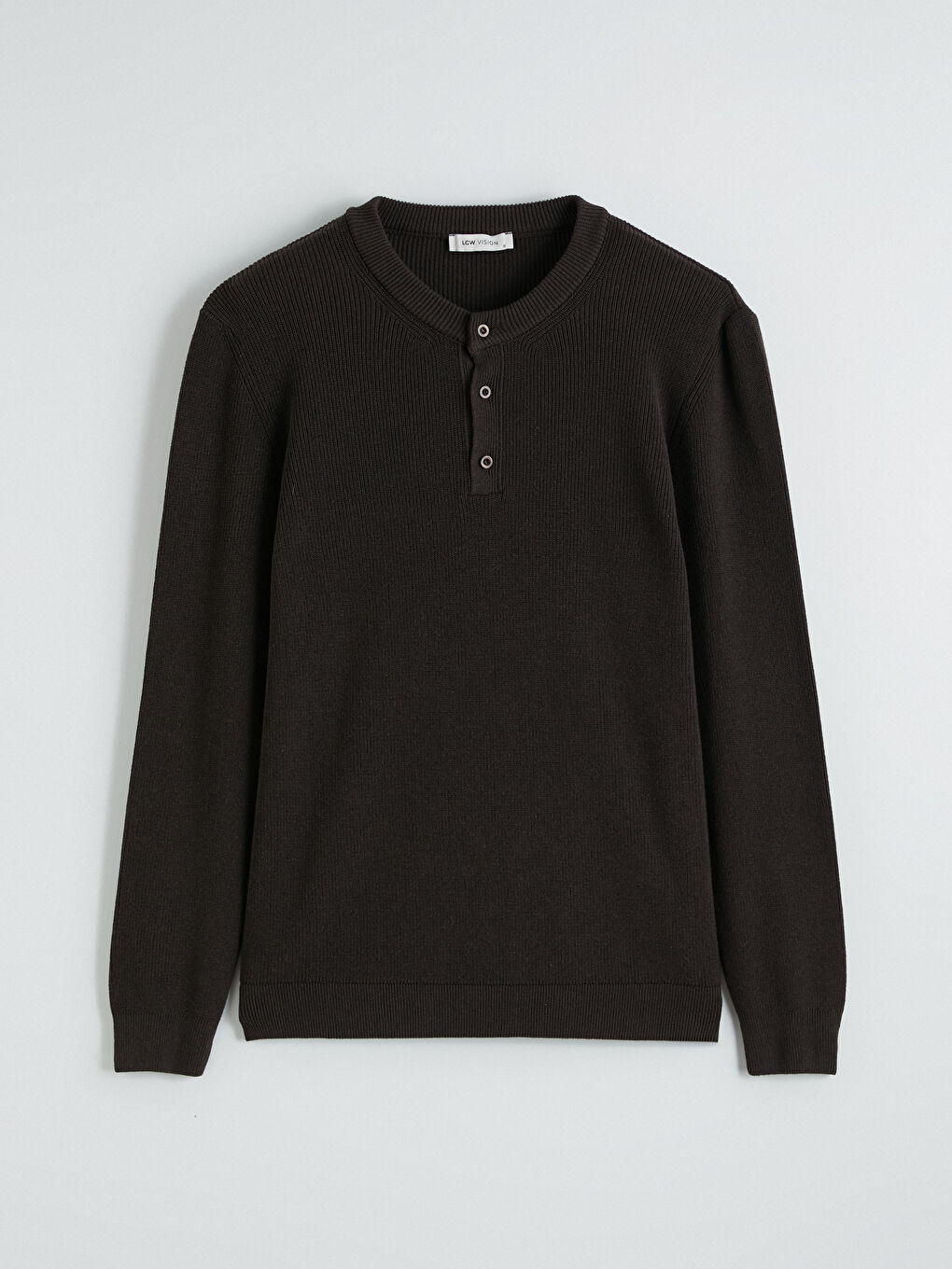 Kahverengi Bisiklet Yaka Erkek Triko Kazak-4