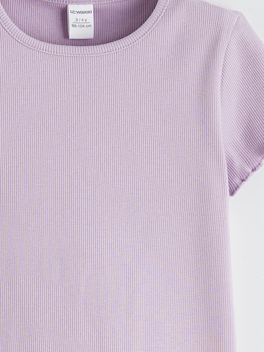 Lila Bisiklet Yaka Kız Çocuk Tişört-2