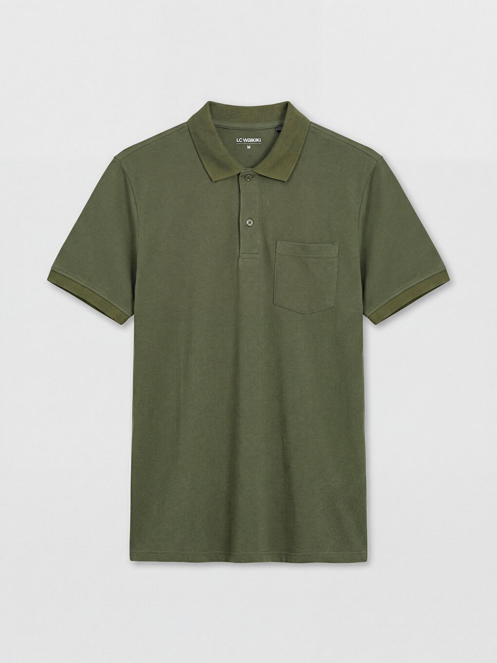 Haki Polo Yaka Erkek Tişört-4