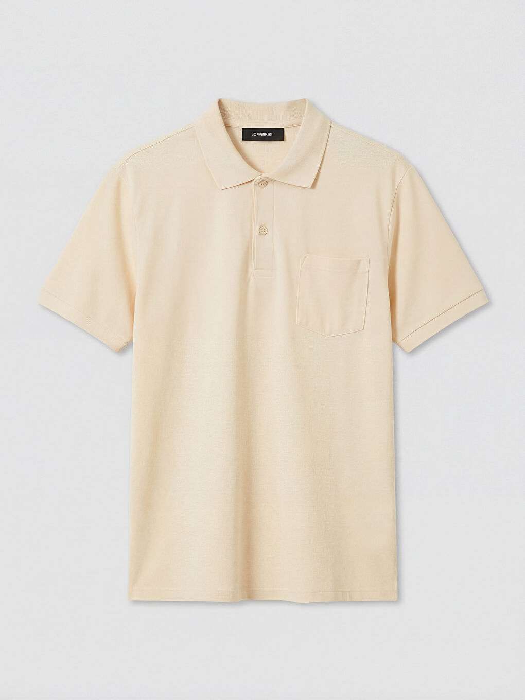 Bej Polo Yaka Erkek Tişört-3