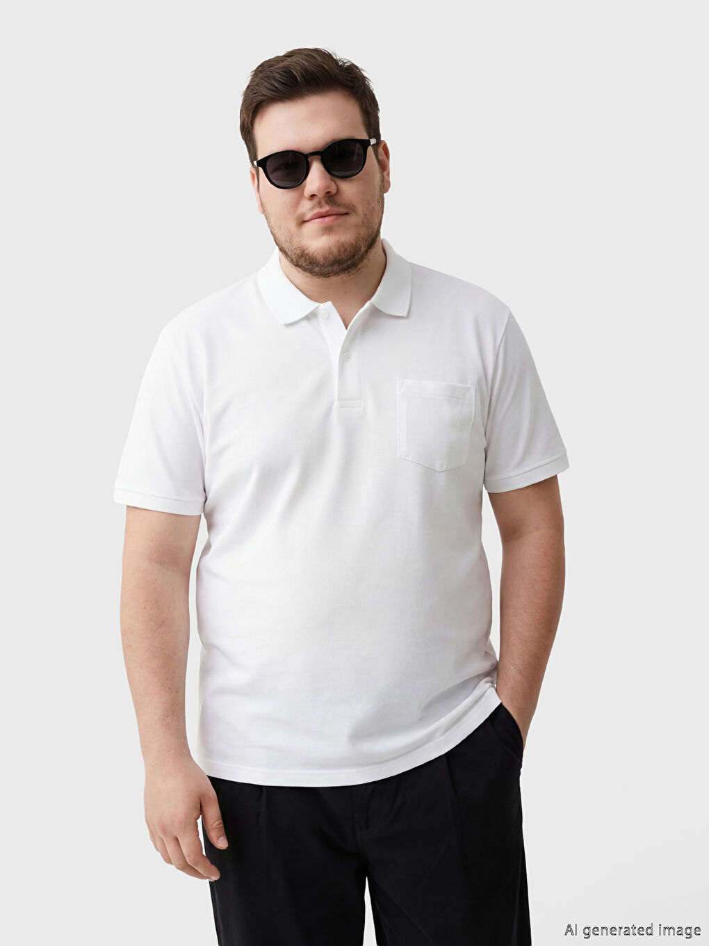 Beyaz Polo Yaka Erkek Tişört