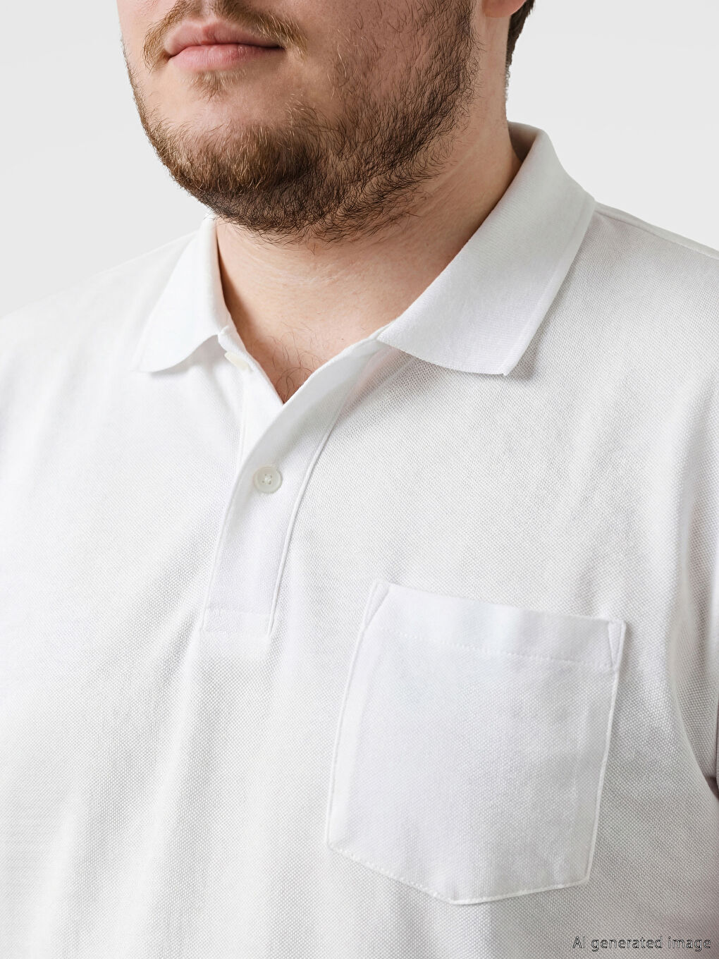 Beyaz Polo Yaka Erkek Tişört-2