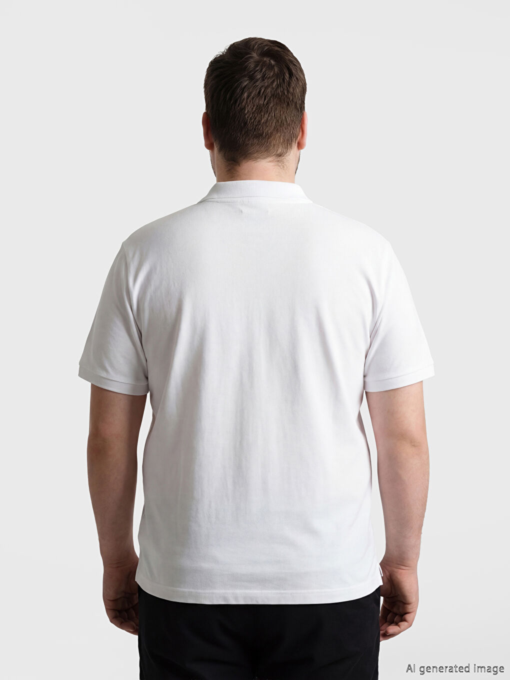 Beyaz Polo Yaka Erkek Tişört-3