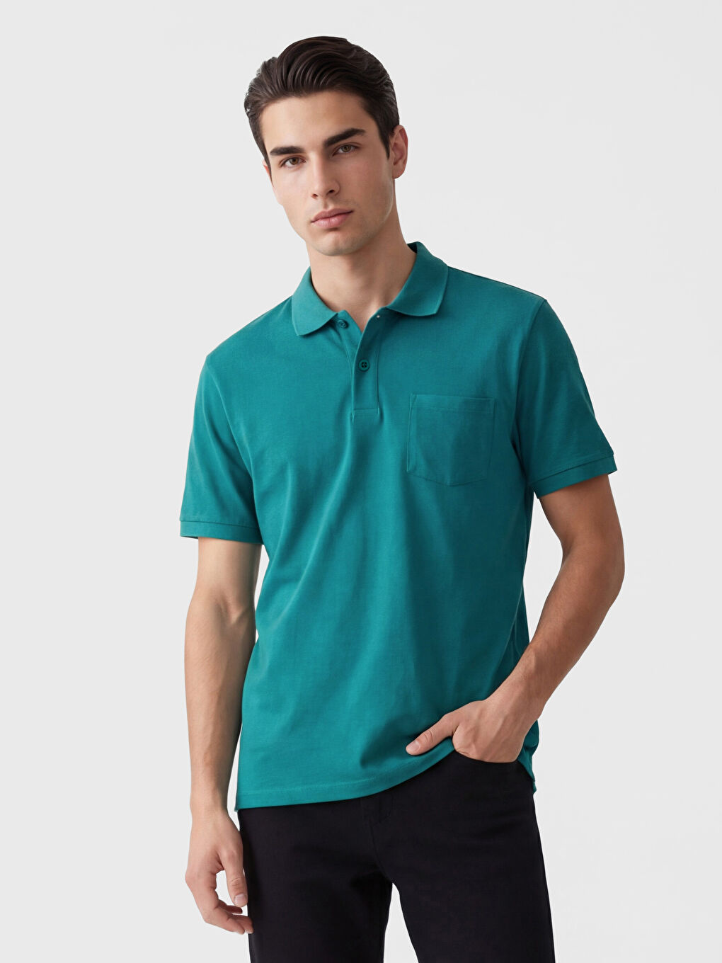 Yeşil Polo Yaka Erkek Tişört