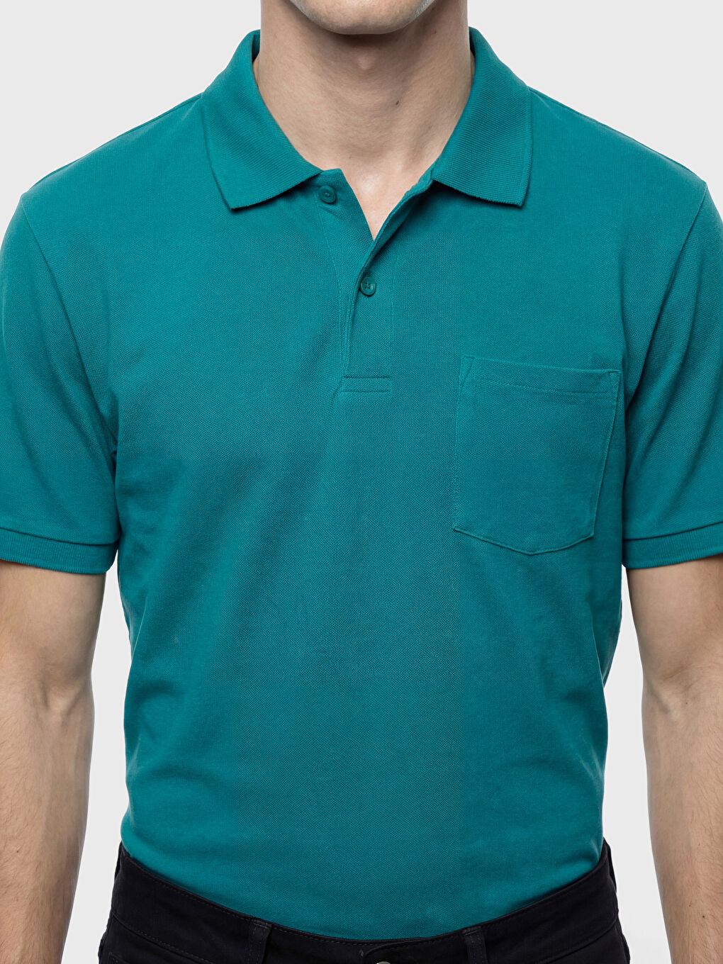 Yeşil Polo Yaka Erkek Tişört-2