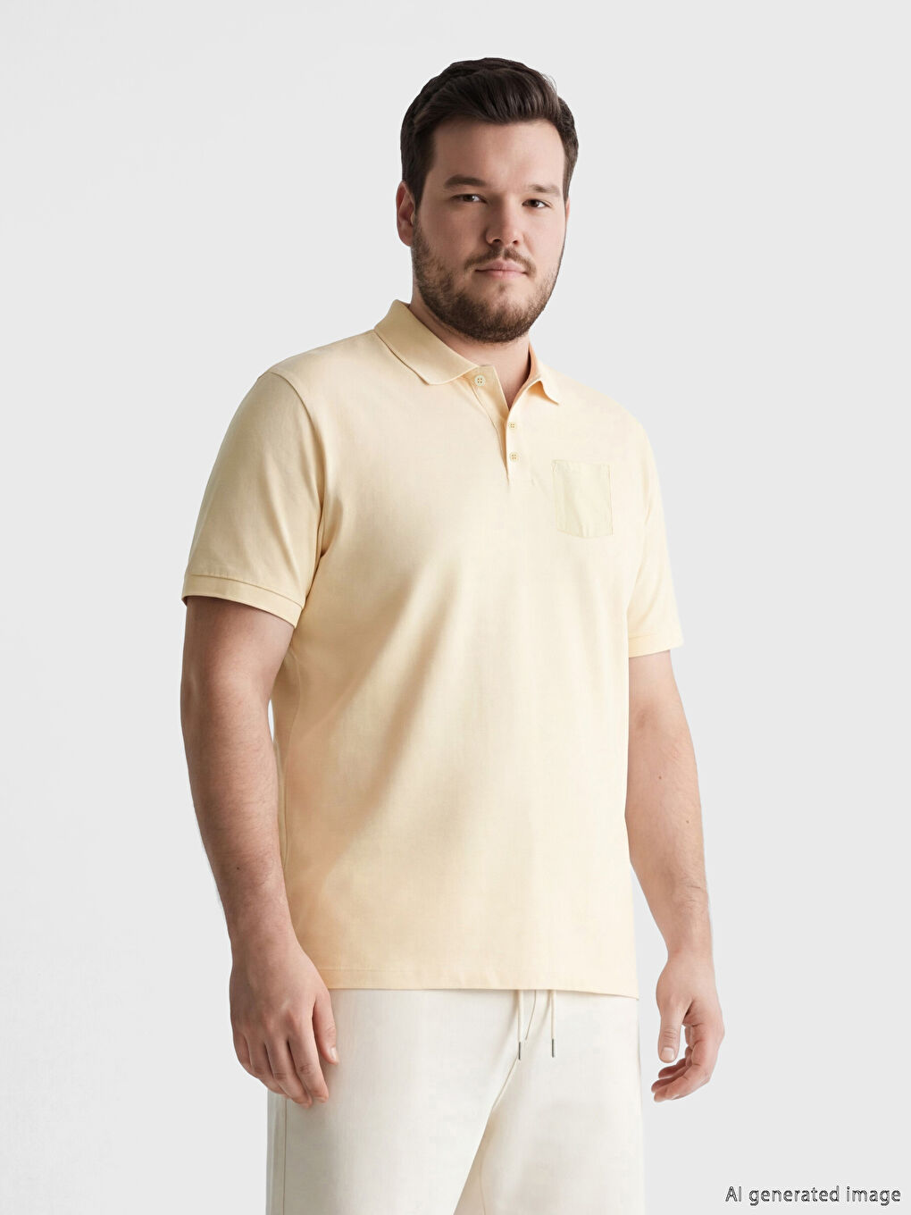 Bej Polo Yaka Erkek Tişört