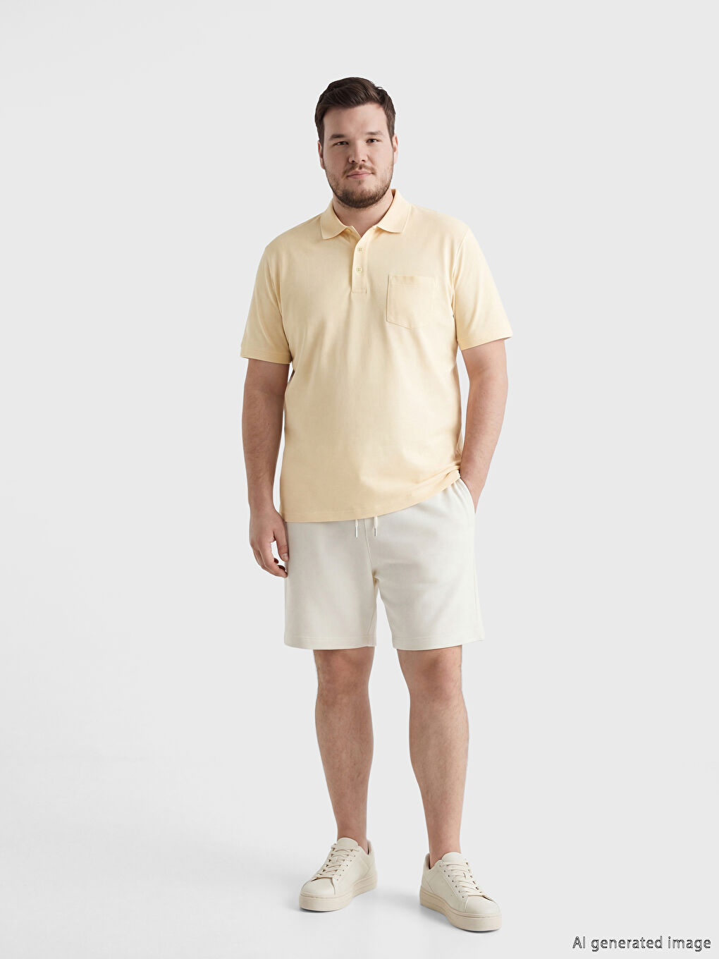 Bej Polo Yaka Erkek Tişört-1