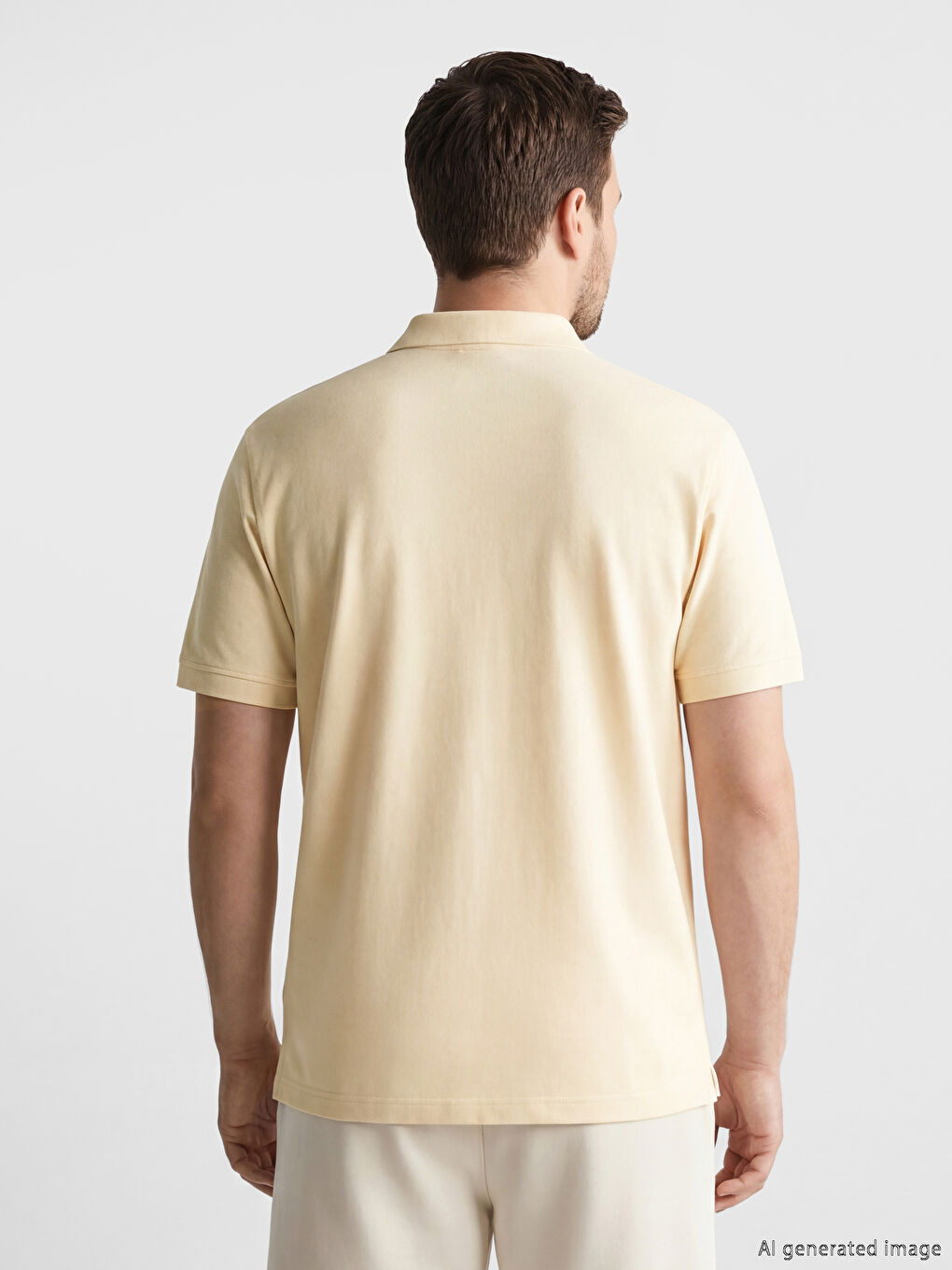 Bej Polo Yaka Erkek Tişört-2