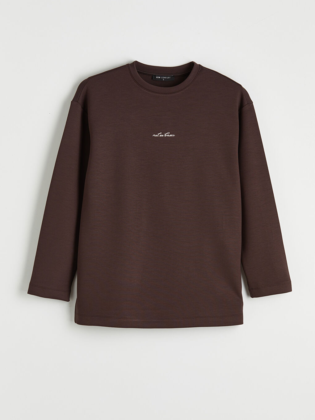 Kahverengi Bisiklet Yaka Baskılı Soft Touch Kadın Sweatshirt-4