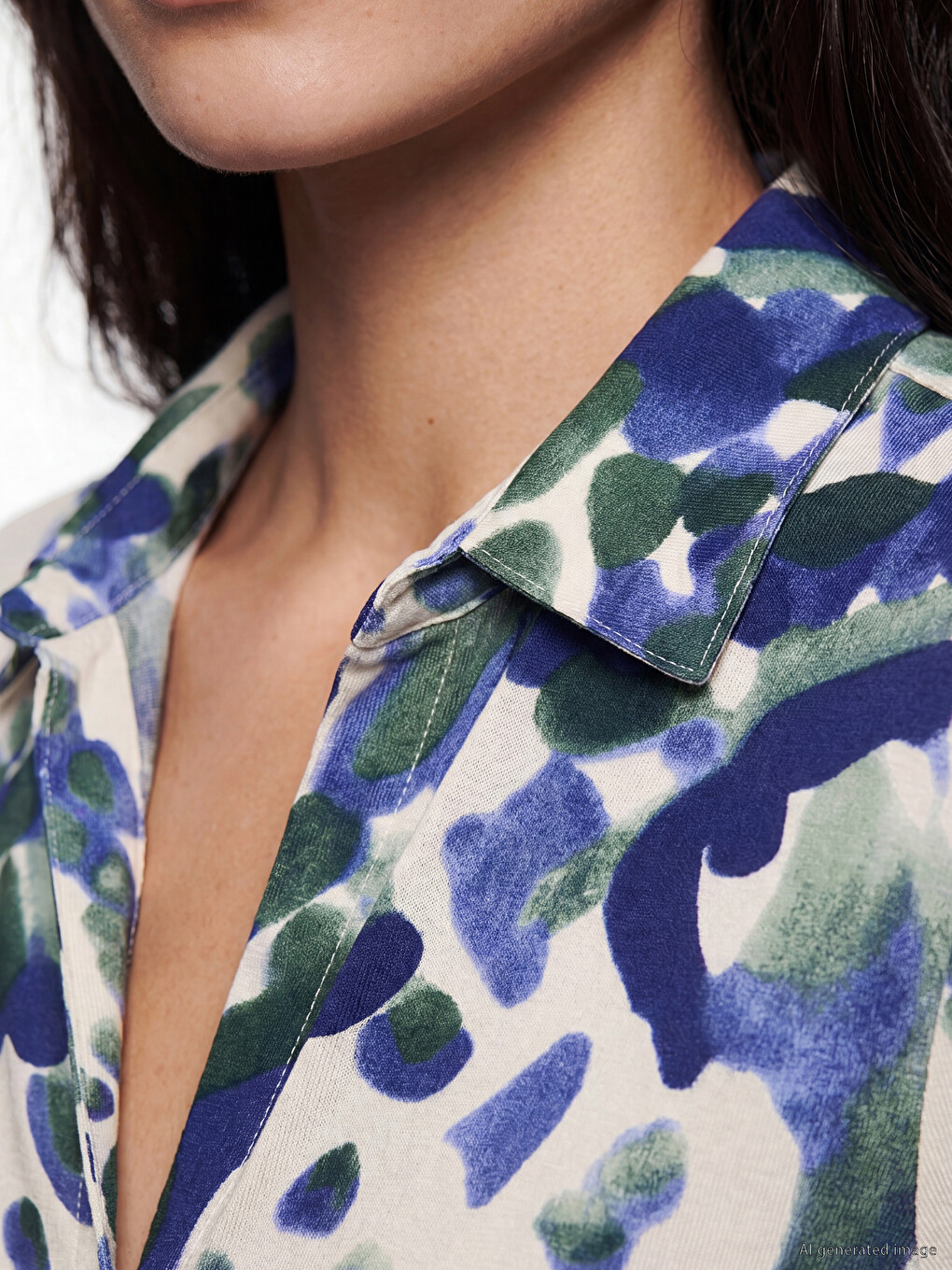 Woman Blue Shirt-2