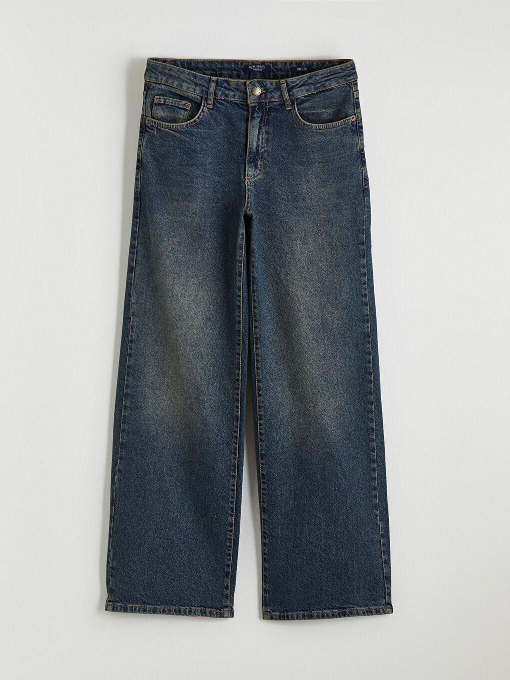 İndigo Yüksek Bel Wideleg Kadın Jean Pantolon