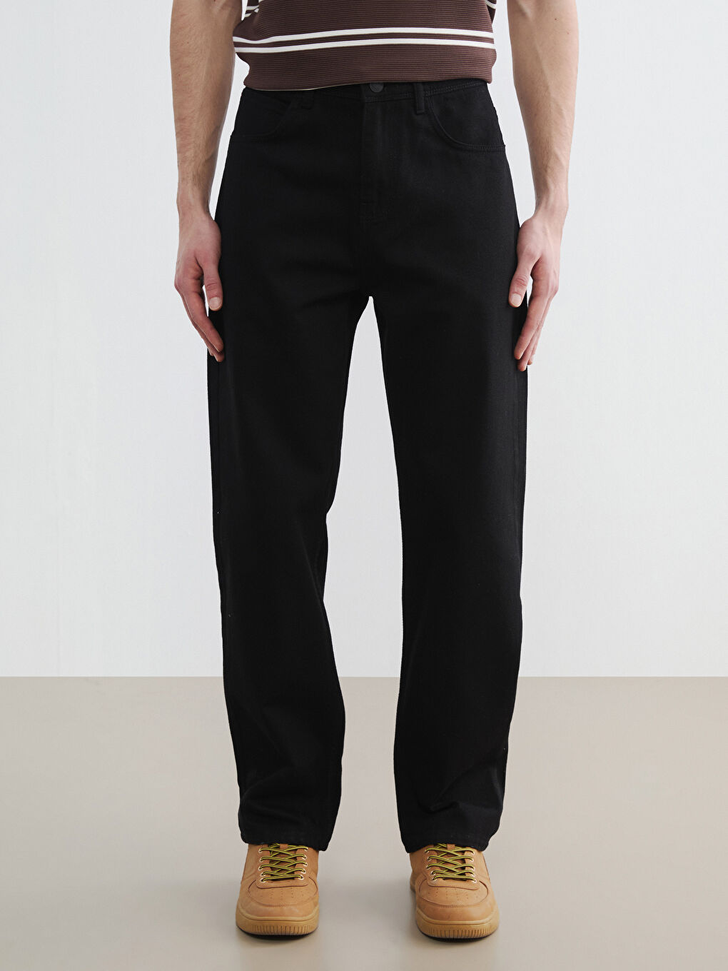 Siyah  745 Baggy Fit Erkek Jean Pantolon-1