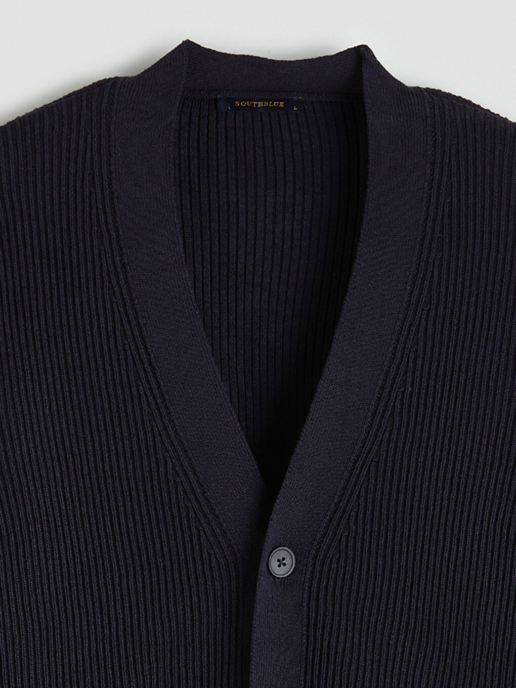 Lacivert Standart Kalıp Erkek Triko Hırka-1