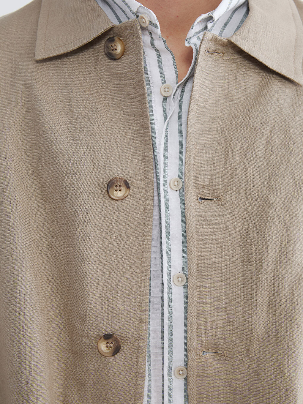 Bej Standart Kalıp Erkek Mont-2