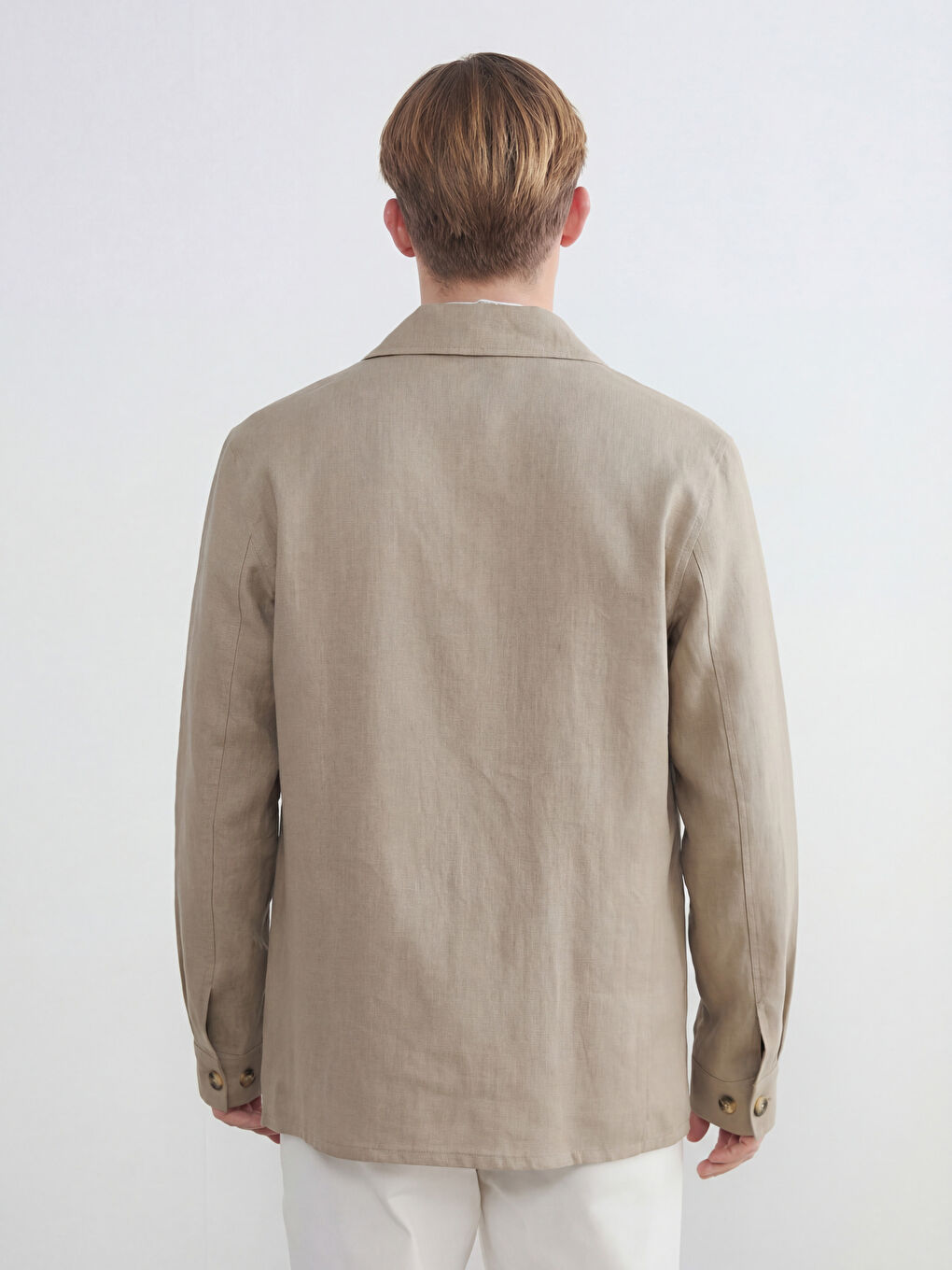 Bej Standart Kalıp Erkek Mont-3