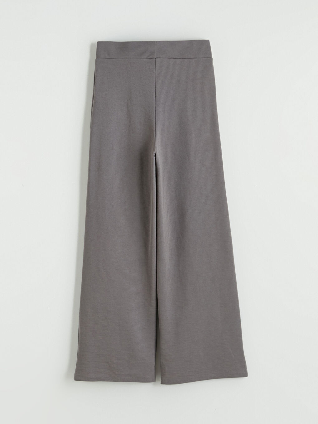 Gri Beli Lastikli Geniş Paça Kadın Eşofman Altı-6