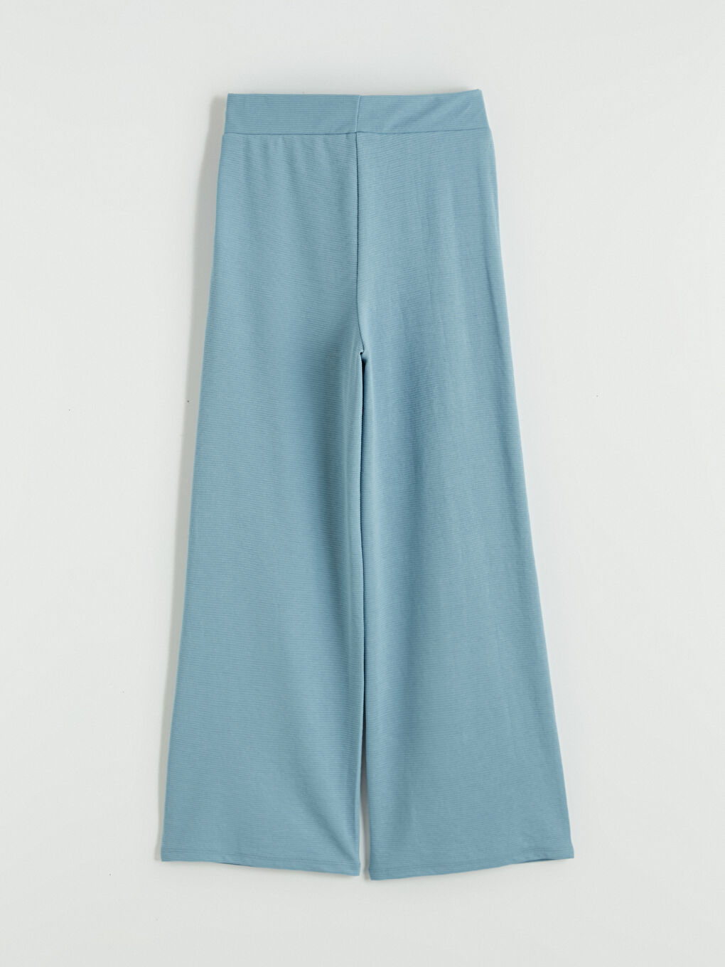 Mavi Beli Lastikli Geniş Paça Kadın Eşofman Altı-6