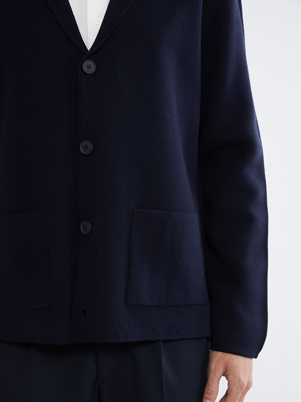 Lacivert Standart Kalıp Erkek Triko Hırka-2