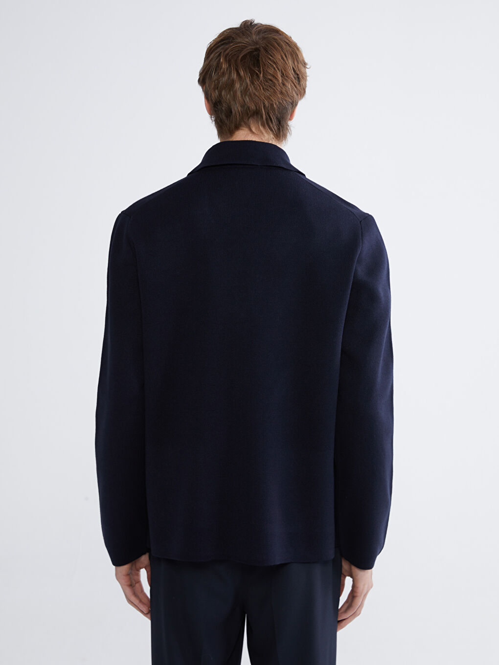 Lacivert Standart Kalıp Erkek Triko Hırka-3