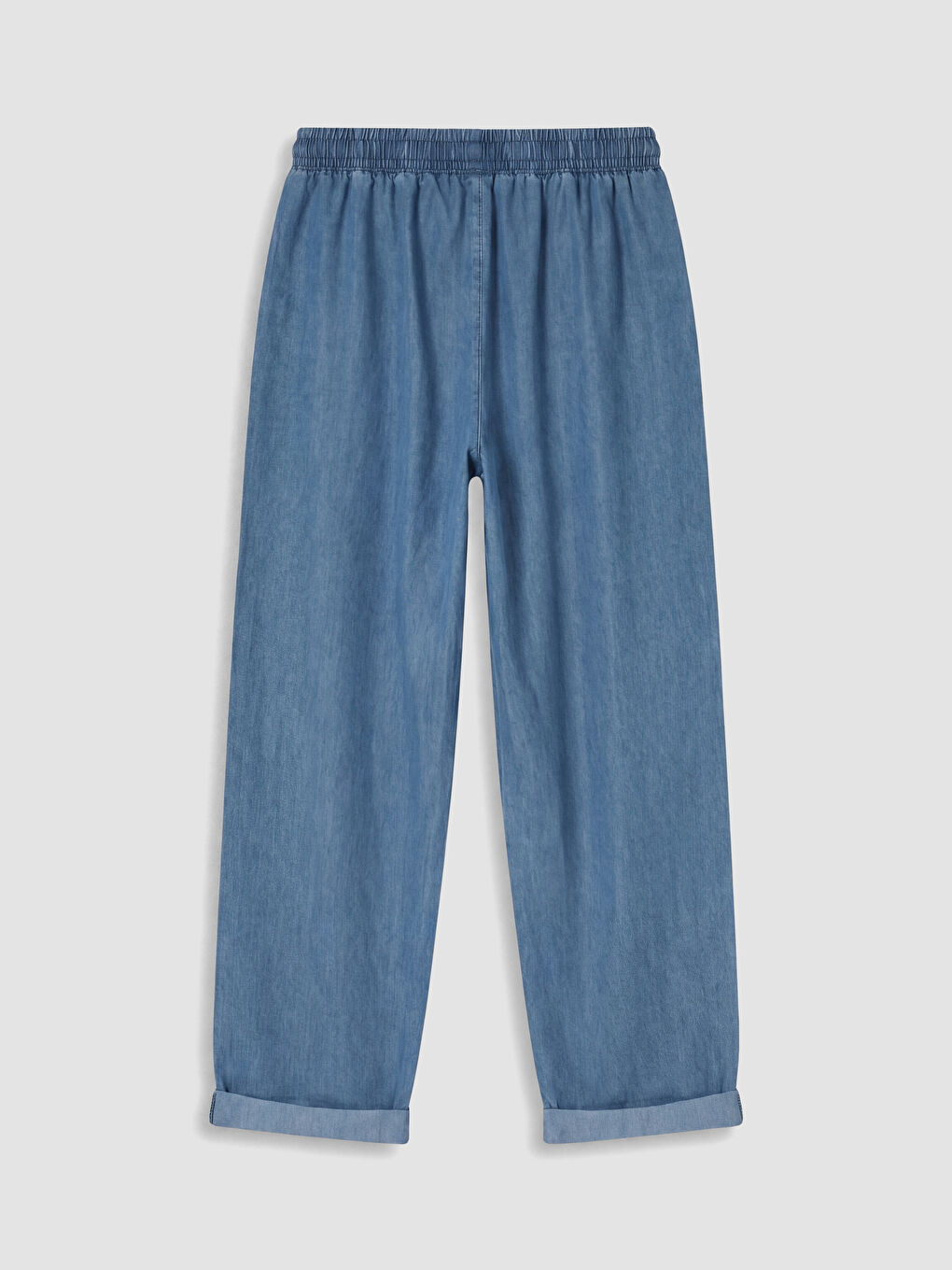 İndigo Beli Lastikli Carrot Fit Kadın Jean Pantolon-2