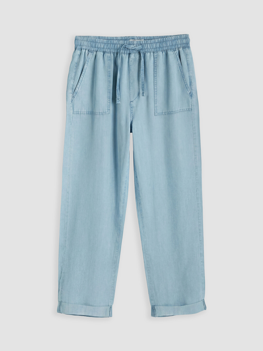 İndigo Beli Lastikli Carrot Fit Kadın Jean Pantolon-4